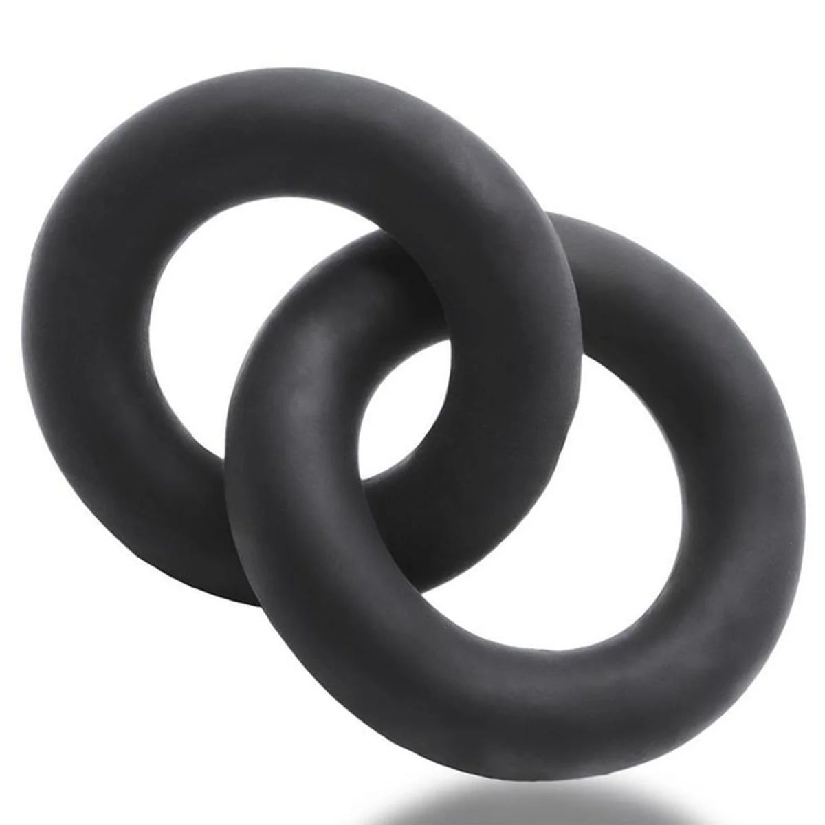 Oxballs Shackle Double Link'd Cock & Ball Rings, Black, Product Image, Front