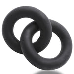 Oxballs Shackle Double Link'd Cock & Ball Rings, Black, Product Image, Front