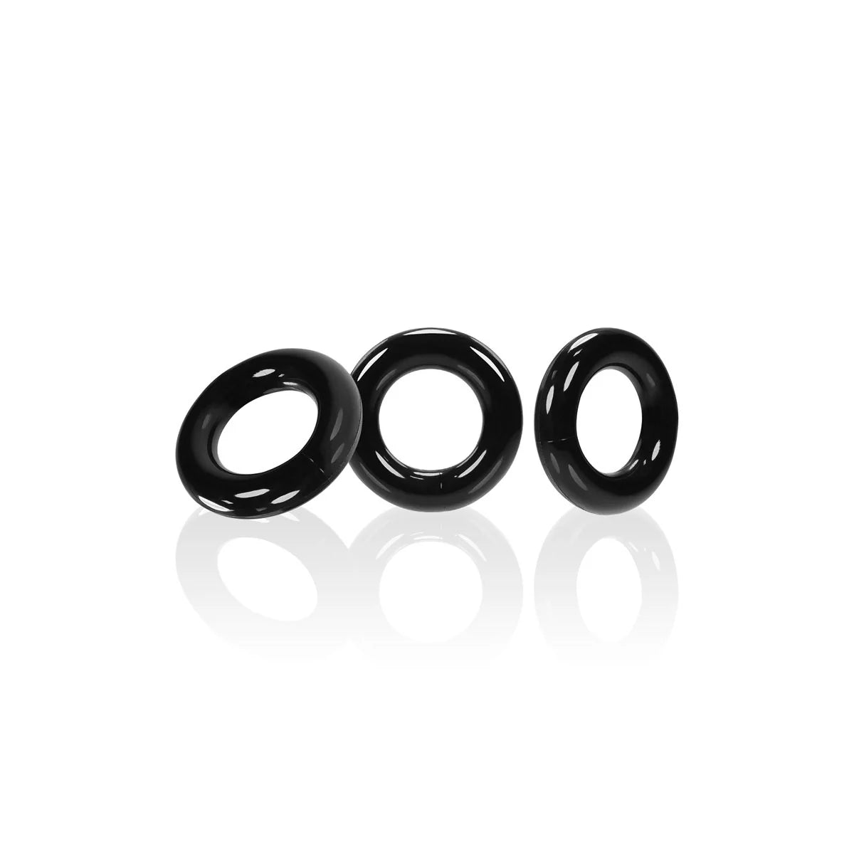 Oxballs Willy Rings 3-Stack Super-Stretch Cock Rings, Black, Product Image