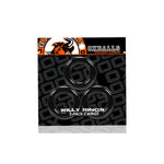 Oxballs Willy Rings 3-Stack Super-Stretch Cock Rings, Black, Product Package, Front