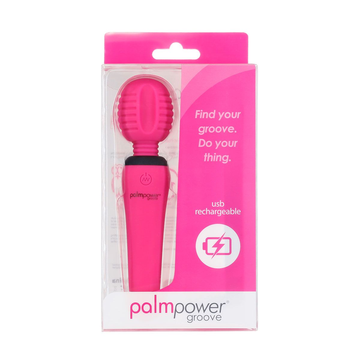 PalmPower Groove Wand Vibrator, Product Package, Front