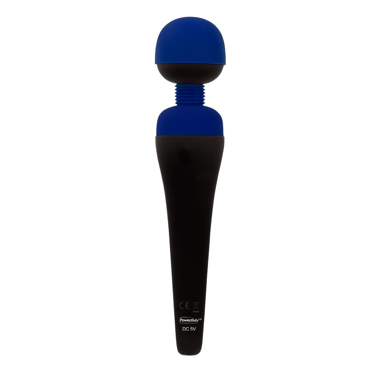 PalmPower Recharge Wand Vibrator, Blue, Product Image, Back View