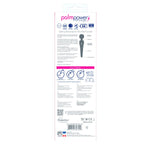 PalmPower Recharge Wand Vibrator, Blue, Product Box, Back View