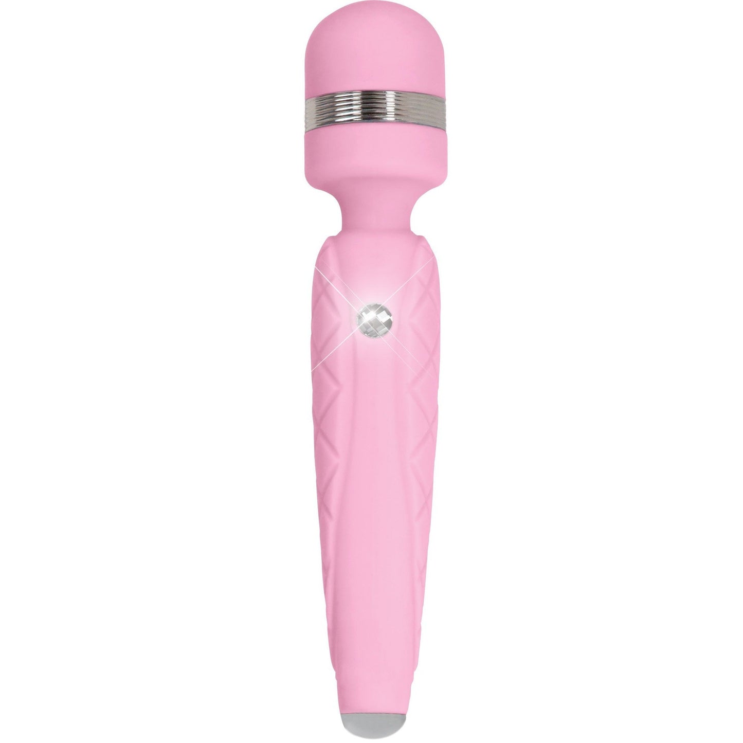 Pillow Talk Cheeky Wand Vibrator, Pink, Product Image, Shining Swarovski Crystal