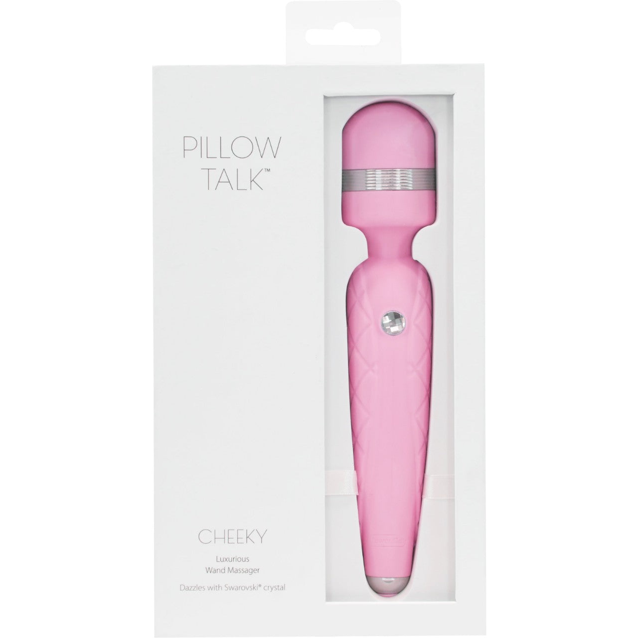 Pillow Talk Cheeky Wand Vibrator, Pink, Product Box, Front View