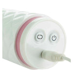 Pillow Talk Feisty Thrusting Vibrator, Pink, Showing Button Controls and Charging