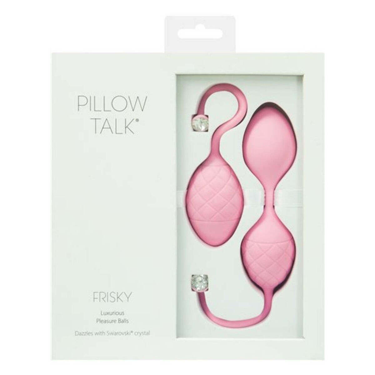 Pillow Talk Frisky Kegel Balls, Pink, Product Box, Front