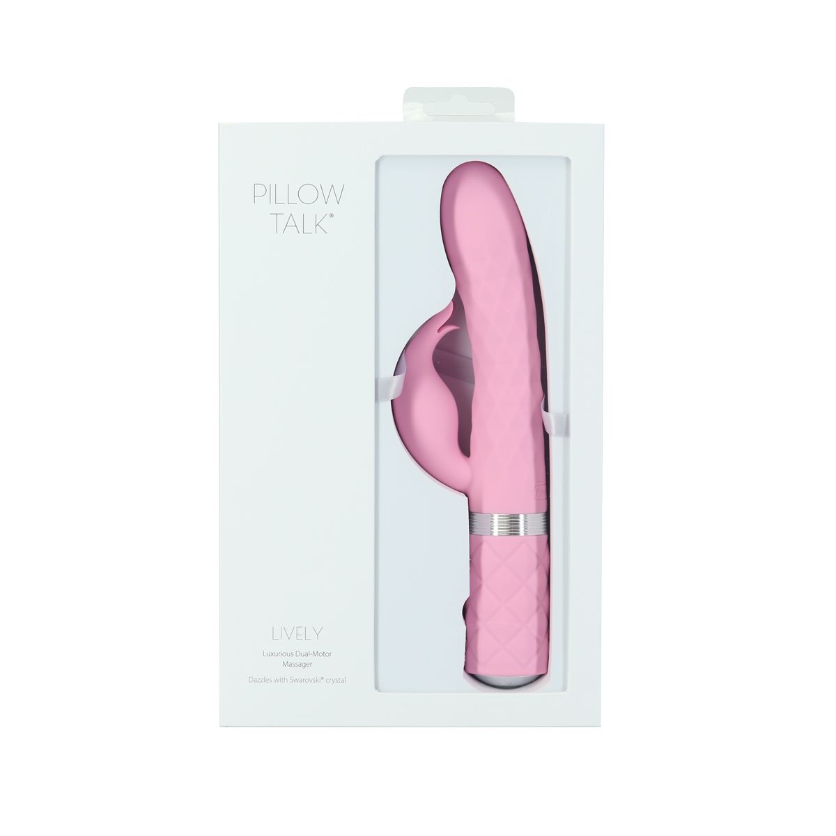 Pillow Talk Lively Rabbit Vibrator, Pink, Product Box, Front View