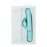 Pillow Talk Lively Rabbit Vibrator, Teal, Product Box, Front View