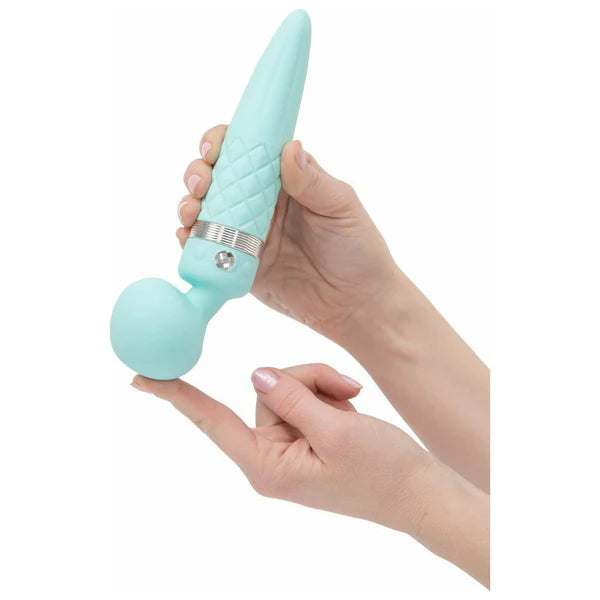 Pillow Talk Sultry Dual Ended Warming Massager, Teal, Flexible Head