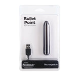 PowerBullet Bullet Point Vibrator, Black, Product Package, Front