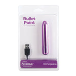 PowerBullet Bullet Point Vibrator, Purple, Product Package, Front