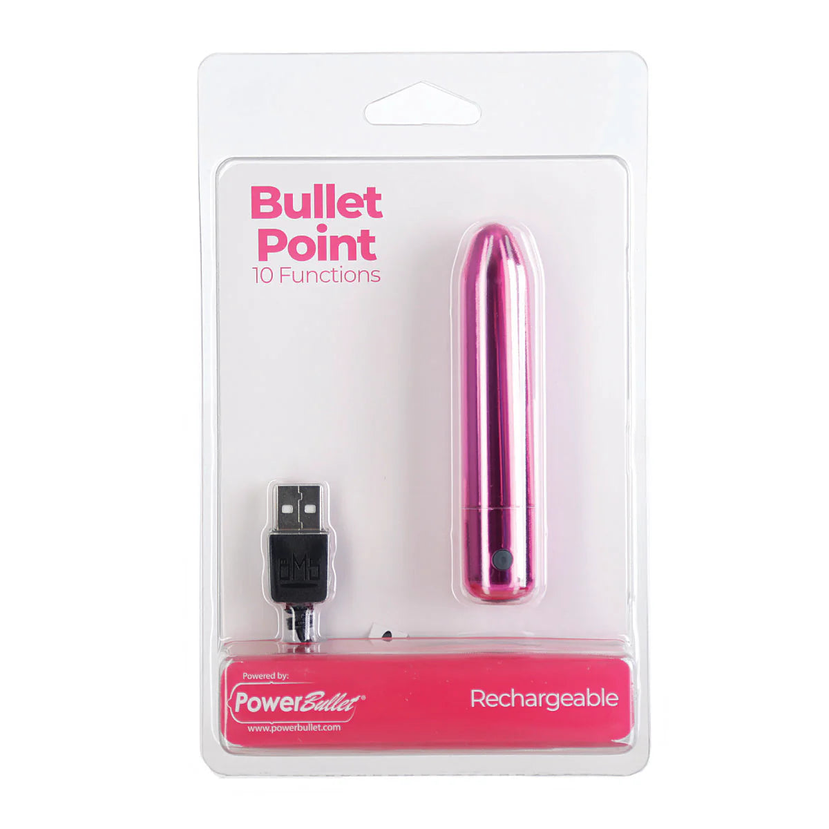 PowerBullet Bullet Point Vibrator, Red, Product Package, Front