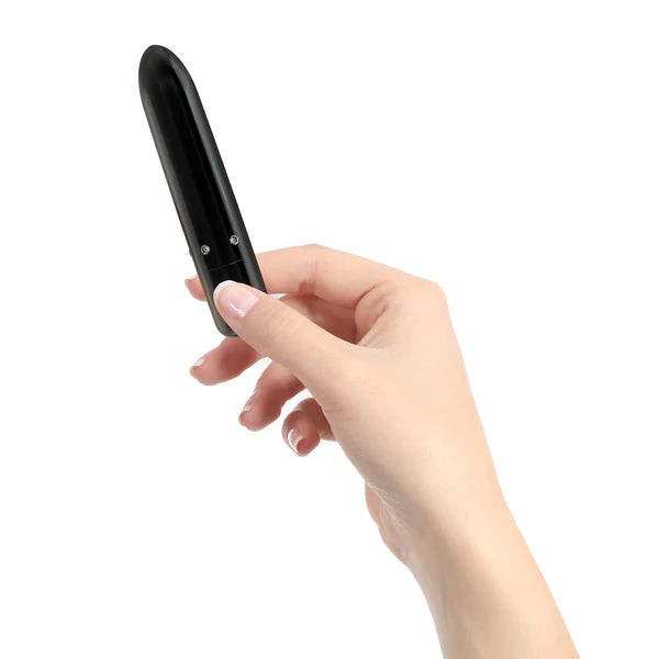 PowerBullet Pretty Point Vibrator, Black, Bullet Vibrator in Hand