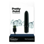 PowerBullet Pretty Point Vibrator, Black, Product Package, Front