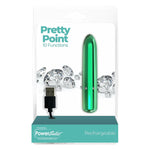 PowerBullet Pretty Point Vibrator, Teal, Product Package, Front