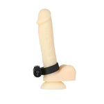 Power Bullet Cosmic Ring Rechargeable Vibrating Cock Ring, Black, Cock Ring on Dildo