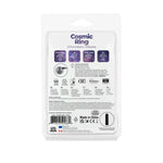 Power Bullet Cosmic Ring Rechargeable Vibrating Cock Ring, Blue, Product Package, Back