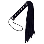 Punishment Large Studded Whip, Black, Product Image