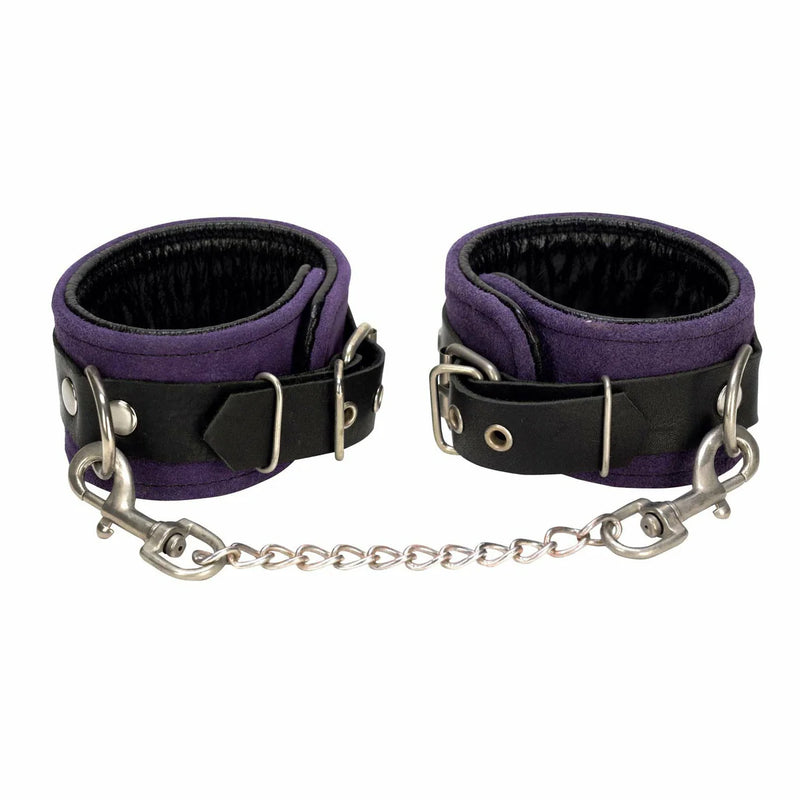 Punishment Purple Suede Ankle Cuffs, Product Image, Front View