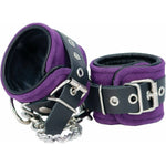 Punishment Purple Suede Wrist Cuffs, Product Image, Left Cuff on Side