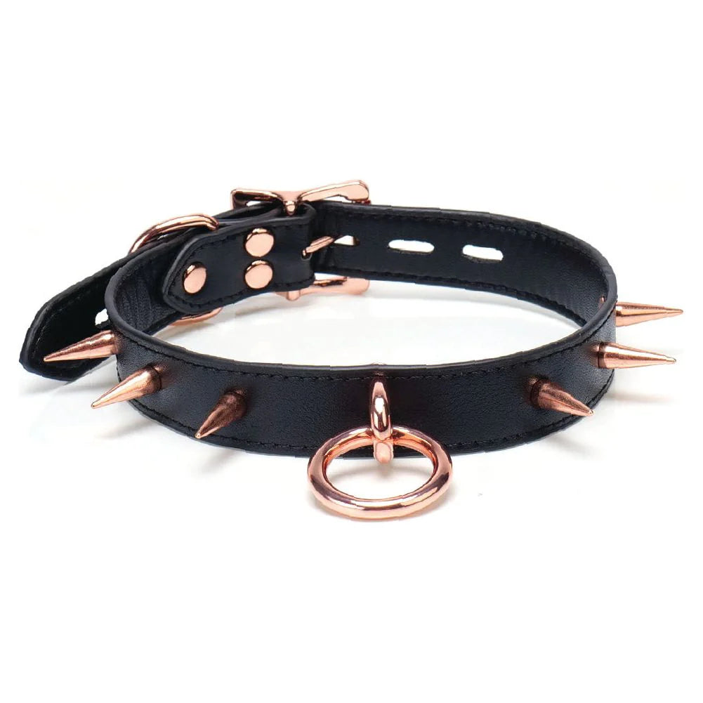 Punishment Rose Gold Spiked Choker, Product Image