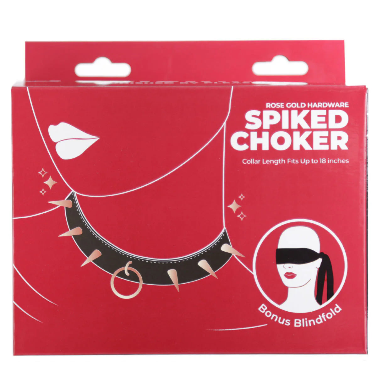 Punishment Rose Gold Spiked Choker, Product Box, Front