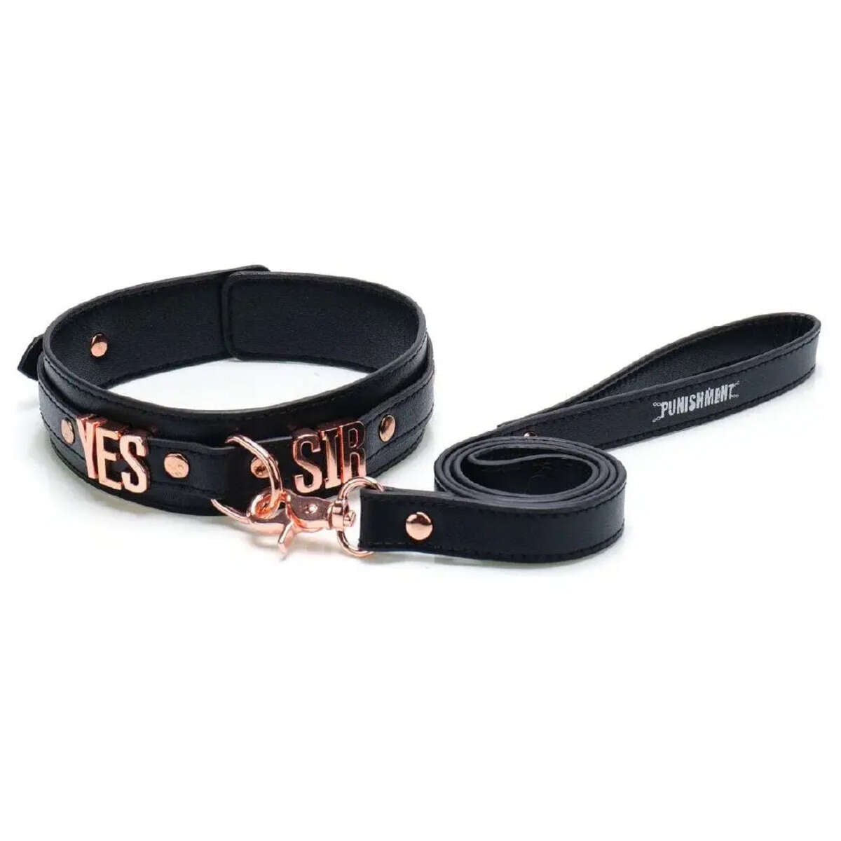 Punishment Rose Gold Yes Sir Collar & Leash, Product Image, Front View