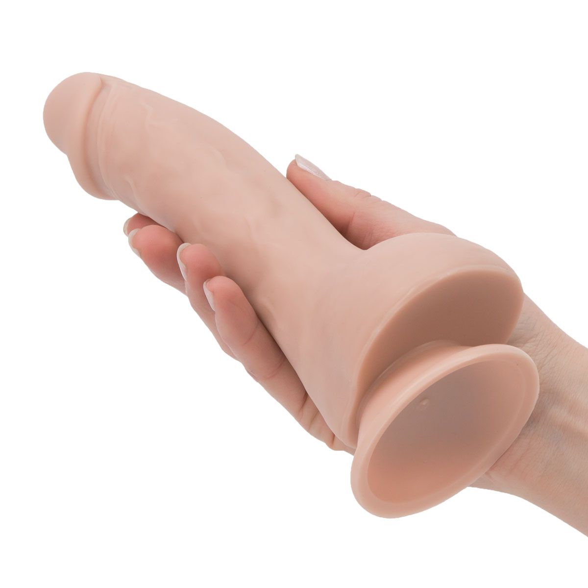 Pure Love 7.5-Inch Silicone Dildo, Dildo in Hand