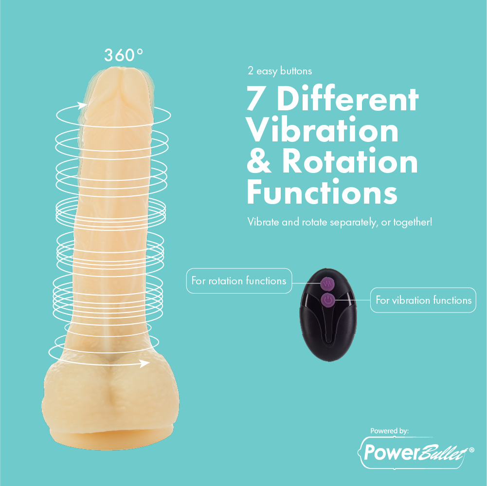 Pure Love Amazing Adam Vibrating & Rotating 7-Inch Dildo with Remote, Product Features