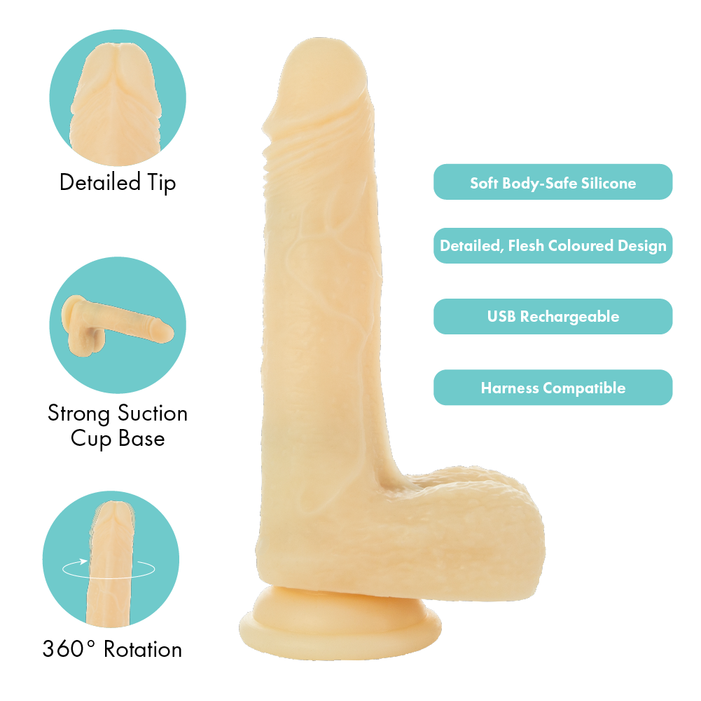 Pure Love Amazing Adam Vibrating & Rotating 7-Inch Dildo