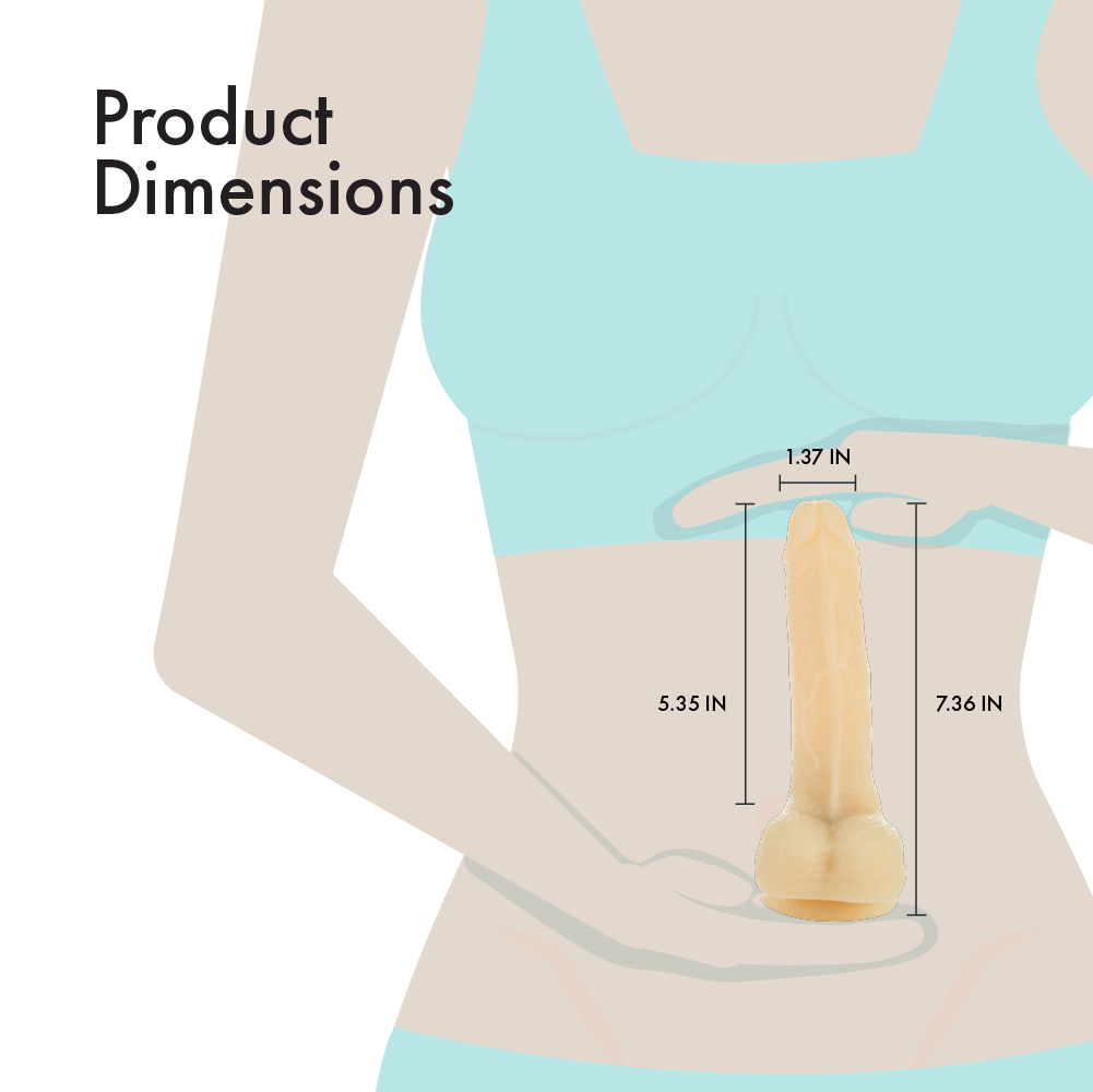 Pure Love Amazing Adam Vibrating & Rotating 7-Inch Dildo with Remote, Product Dimensions