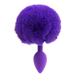 Pure Love Bunny Tail Silicone Butt Plug, Purple, Product Image