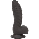 Pure Love Fantasy 7-Inch Silicone Dildo, Black, Product Image, Side View