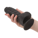 Pure Love Fantasy 7-Inch Silicone Dildo, Black, Dildo in Hand