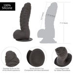 Pure Love Fantasy 7-Inch Silicone Dildo, Black, Product Measurements & Features
