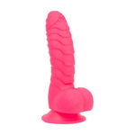 Pure Love Fantasy 7-Inch Silicone Dildo, Pink, Product Image, Front Angle View