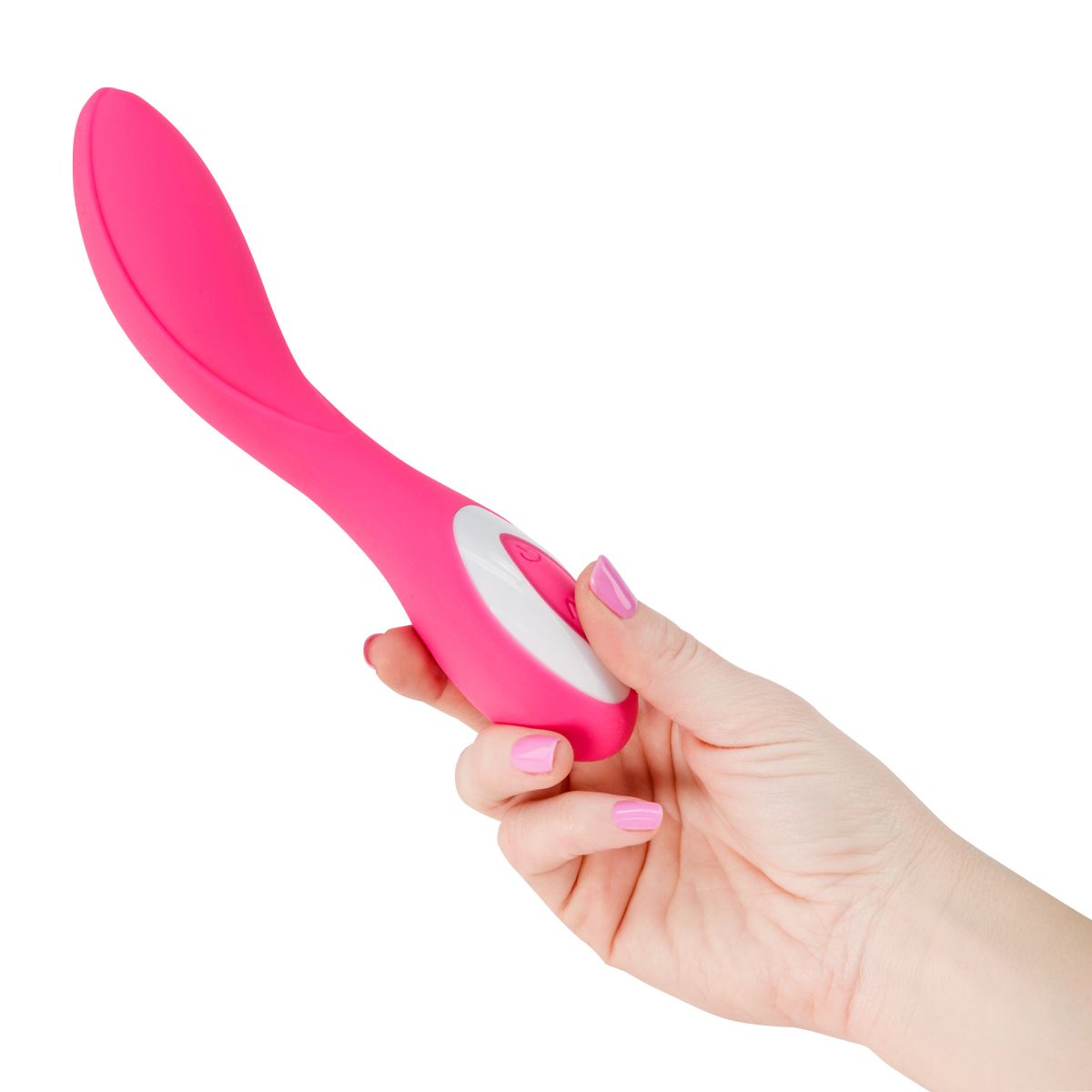 Pure Love G-Spot Vibrator, Pink, Vibrator in Hand