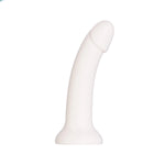 Pure Love Liquid Silicone Curved Dildo, White, Product Image, Side