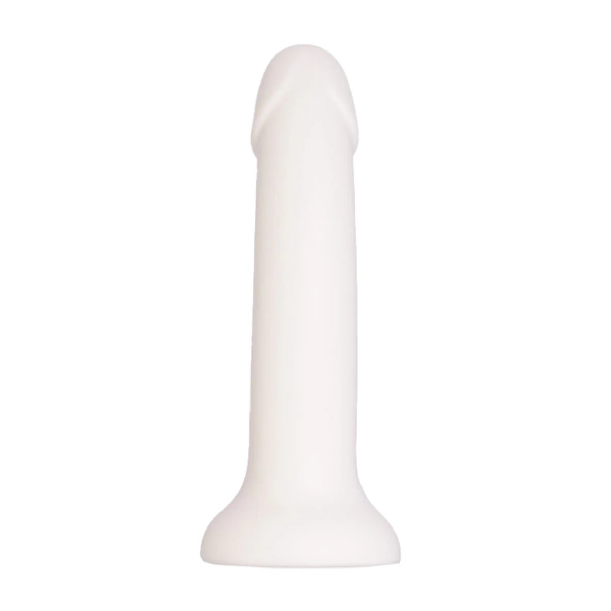 Pure Love Liquid Silicone Curved Dildo, White, Product Image, Back