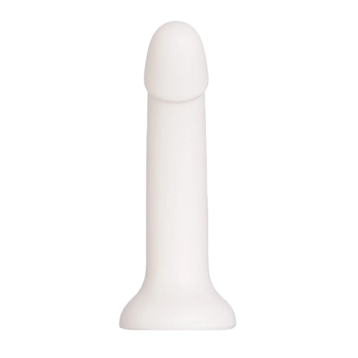 Pure Love Liquid Silicone Curved Dildo, White, Product Image, Front