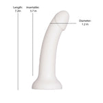 Pure Love Liquid Silicone Curved Dildo, White, Dildo Measurements