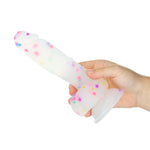 Pure Love Party Time 7.5-Inch Silicone Dildo, Product in Hand