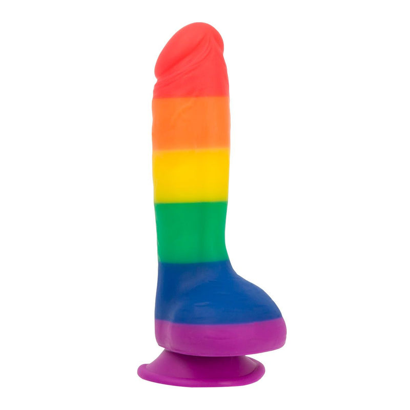 Pure Love Pride 8-Inch Silicone Dildo, Product Image, Front Angle
