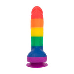Pure Love Pride 8-Inch Silicone Dildo, Product Image, Front View