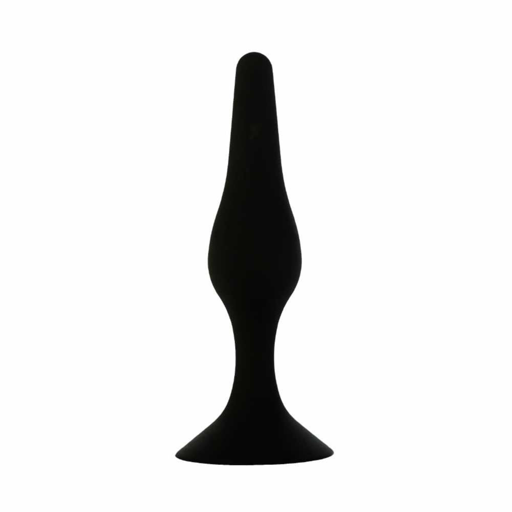 Pure Love Silicone Butt Plug, Black, Product Image, Front View