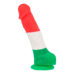 Pure Love Tri-Colour 7-Inch Silicone Dildo, Product Image, Side View