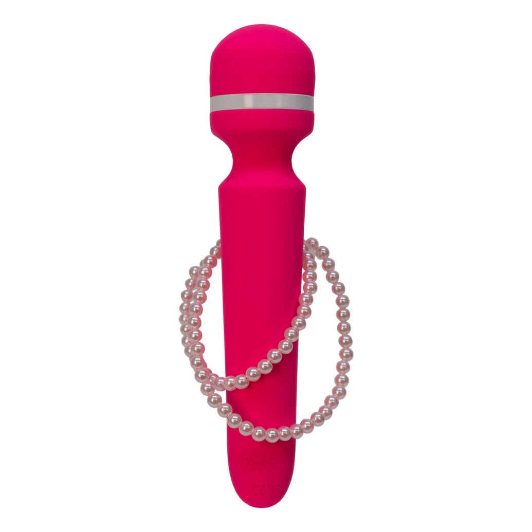 Pure Love Vibrating Massage Wand, Pink, Massage Wand with Pearl Decoration