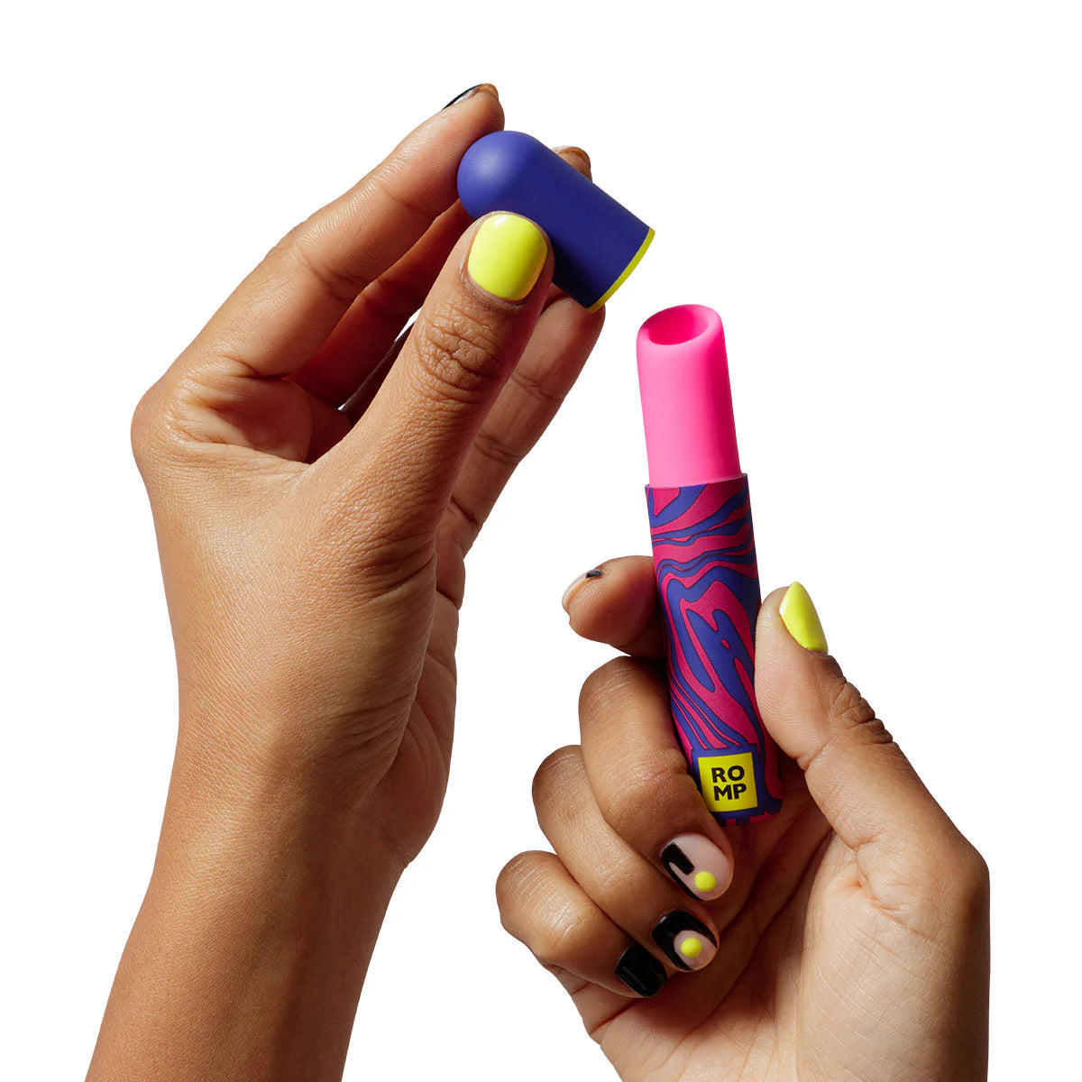 ROMP Lipstick Clitoral Stimulator, Clitoral Stimulator with Cap in Hand