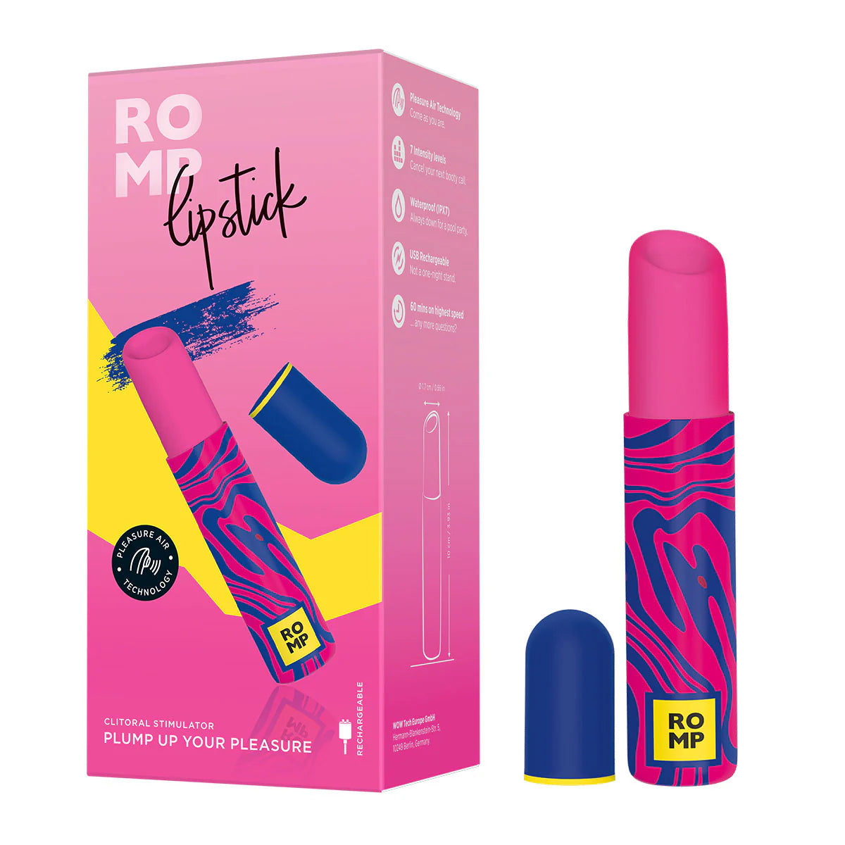 ROMP Lipstick Clitoral Stimulator, Product Box with Clitoral Stimulator